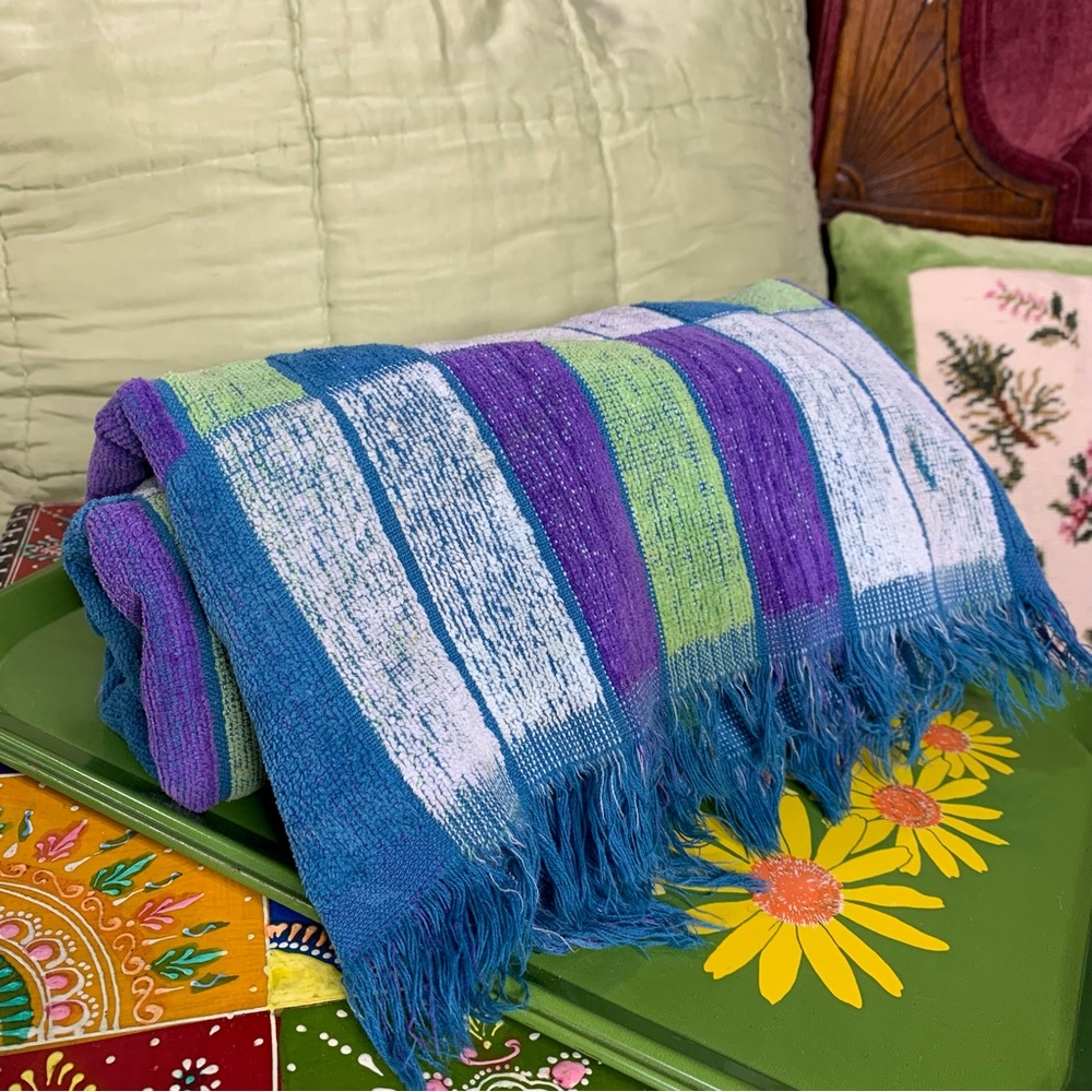 70s Color Block Towel *Torn*